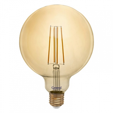Светодиодная лампа GLDEN-G125S-8-230-E27-2700 Золотая (Филамент прозрачный)