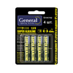 Батарейка GBAT-LR03 AAA щелочная блистер 4 шт