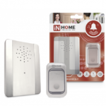 Звонок беспроводной ЗБ-9 38 мелодий с регулировкой звука, подсветкой, 150м цифр. кодир. с кнопкой IP44 СЕРЕБРЯНО-БЕЛЫЙ IN HOME