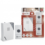 Звонок беспроводной ЗБН-5 32 мелодии 120м с цифровым кодированием с двумя кнопками IP44 БЕЛО-СЕРЫЙ IN HOME