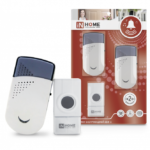 Звонок беспроводной ЗБН-6 с двумя динамиками 32 мелодии 120м с кнопкой IP44 бело-серый IN HOME