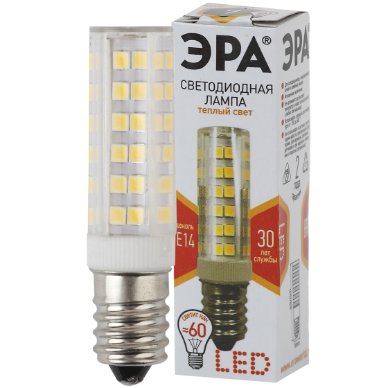 Купить оптом недорого Лампочка светодиодная ЭРА STD LED T25-7W-CORN-827-E14 E14 / Е14 7Вт теплый белый свет
