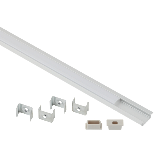 Купить оптом недорого Комплект с врезным анодированным профилем ЭРА 2206 с фланцем 22х6мм 2м CAB251