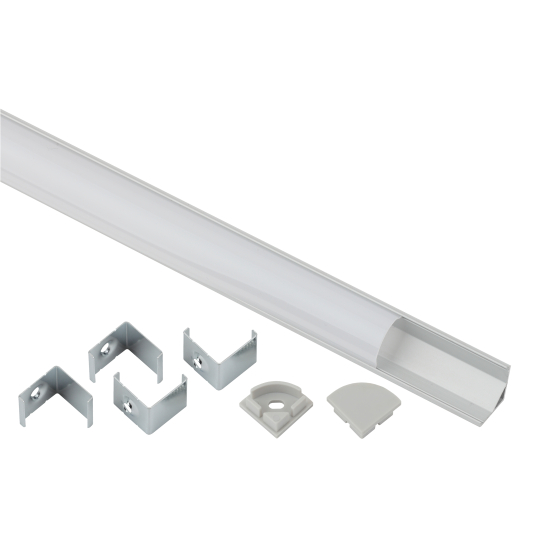 Купить оптом недорого Комплект с угловым анодированным профилем ЭРА 1616R 16х16мм 2м и круглым экраном 2м CAB280