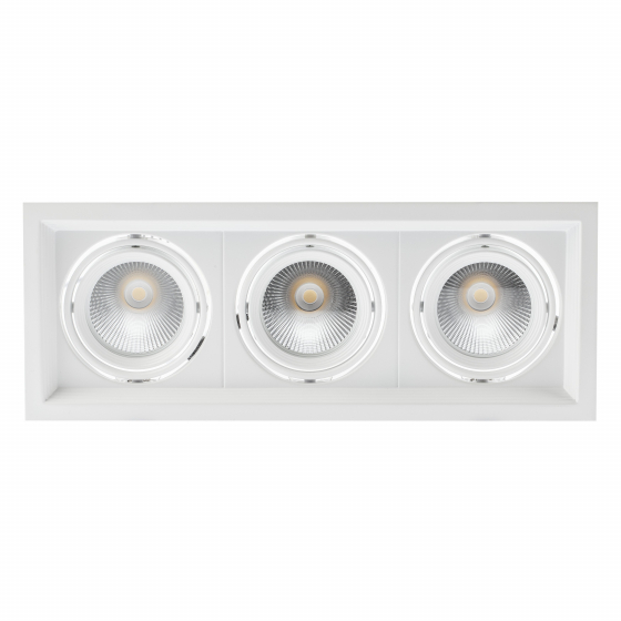 Купить оптом недорого Светильник светодиодный встраиваемый Даунлайт ЭРА SKD-13-36-40K-W09 3х9Вт 4000K 3240Лм 320х130х100 5 лет гарантии