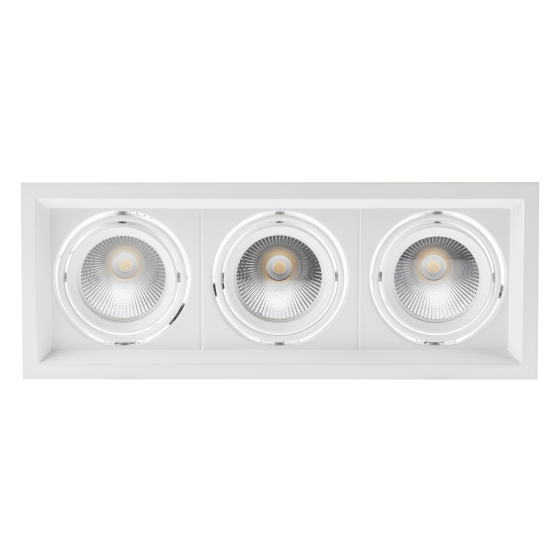 Купить оптом недорого Светильник светодиодный встраиваемый Даунлайт ЭРА SKD-13-36-40K-W20 3х20Вт 4000K 5400Лм 390х150х110 5 лет гарантии