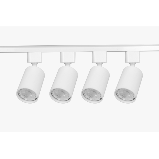 Купить оптом недорого Комплект ЭРА TR70-SET4-GU10-WH трековых светильников однофазных 4 шт под лампу с шинопроводом 80 см белый