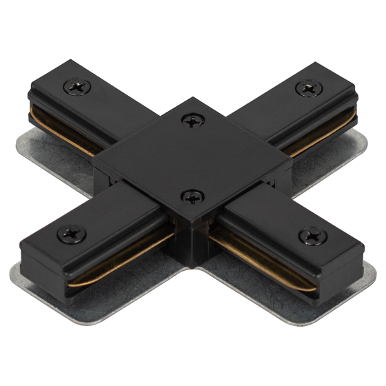 Купить оптом недорого Коннектор ЭРА TR-1PA-СX-BK X-образный для однофазного шинопровода черный