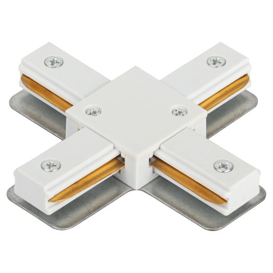Купить оптом недорого Коннектор ЭРА TR-1PA-СX-WH X-образный для однофазного шинопровода белый