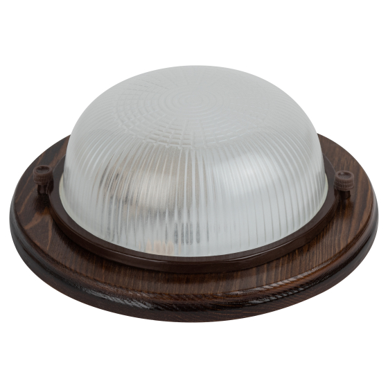Купить оптом недорого Светильник ЭРА НБО 03-60-021 Кантри дерево/стекло IP54 E27 max 60Вт D220 круг орех