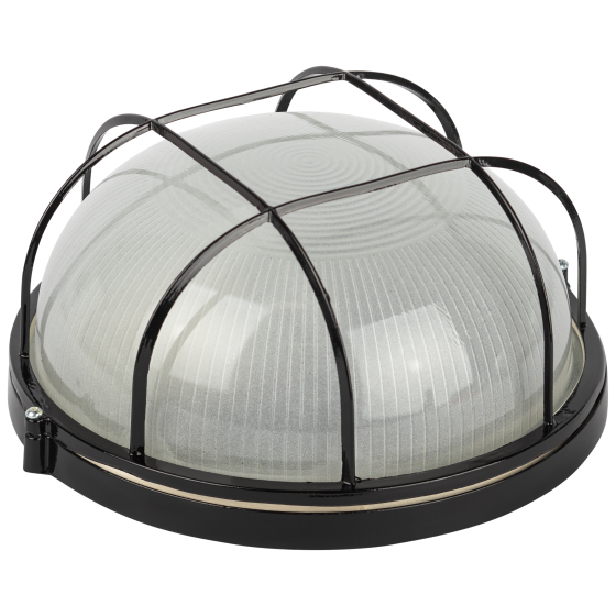 Купить оптом недорого Светильник ЭРА НБП 03-100-002 Акватермо алюминий/стекло решетка IP54 E27 max 100Вт D240 круг черный