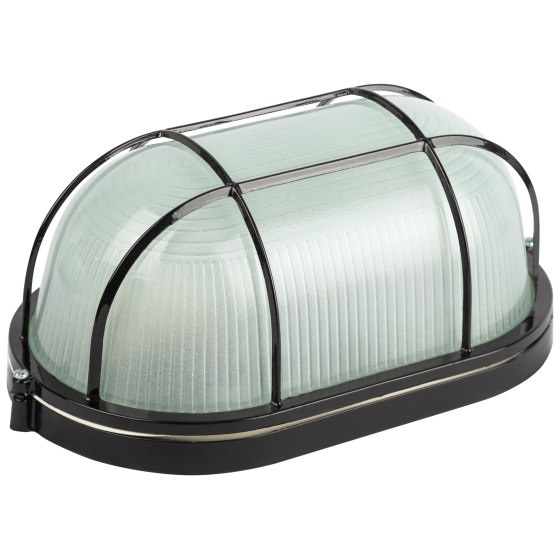 Купить оптом недорого Светильник ЭРА НБП 04-100-002 Акватермо алюминий/стекло решетка IP54 E27 max 100Вт 280х160 овал черный