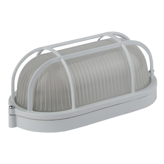 Купить оптом недорого Светильник ЭРА НБП 04-60-002 Акватермо алюминий/стекло решетка IP54 E27 max 60Вт 212х105 овал белый