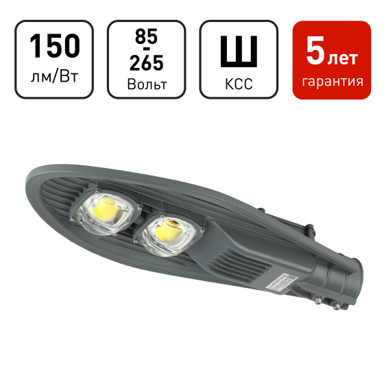 Купить оптом недорого Уличный светильник ЭРА SPP-5-80-5K-W 80Вт 5000К 12000лм IP65 КСС Ш IC-COB 48-60мм