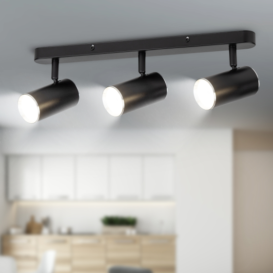 Купить оптом недорого Светильник настенно-потолочный спот ЭРА OL35-3 BK MR16 GU10 IP20 черный хром