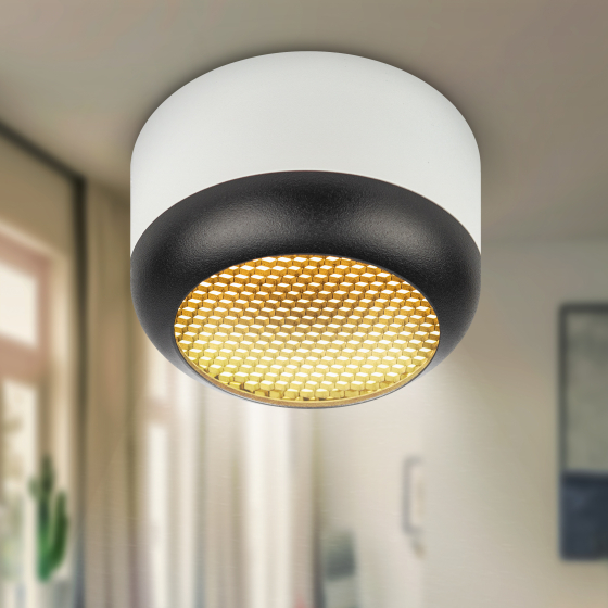 Купить оптом недорого Светильник настенно-потолочный спот ЭРА OL56 WH/BK под лампу GX53 белый/черный IP20