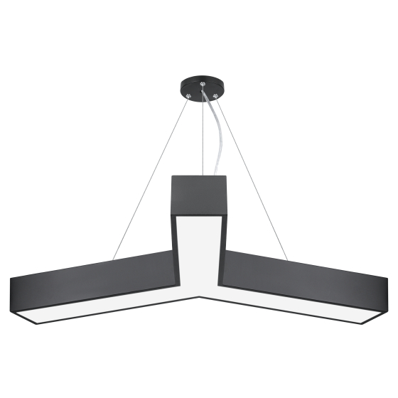 Купить оптом недорого Светильник LED ЭРА Geometria SPO-143-B-40K-056 Igrek 56Вт 4000K 4500Лм IP40 900*80 черный подвесной драйвер внутри