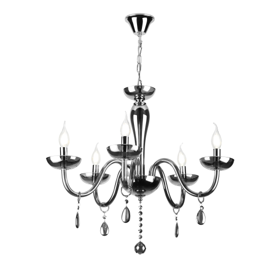 Купить оптом недорого Люстра Rivoli Fumoso 1005-205 5 x E14 40 Вт хрусталь классика уценка