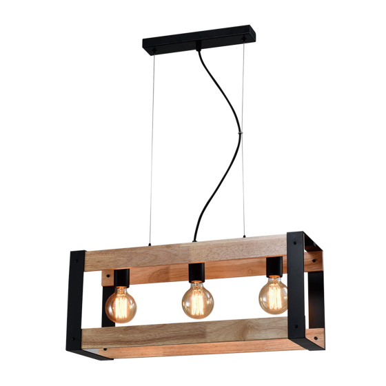 Купить оптом недорого Светильник подвесной (подвес) Rivoli Eve 5144-203 3 х Е27 40 Вт лофт - кантри потолочный