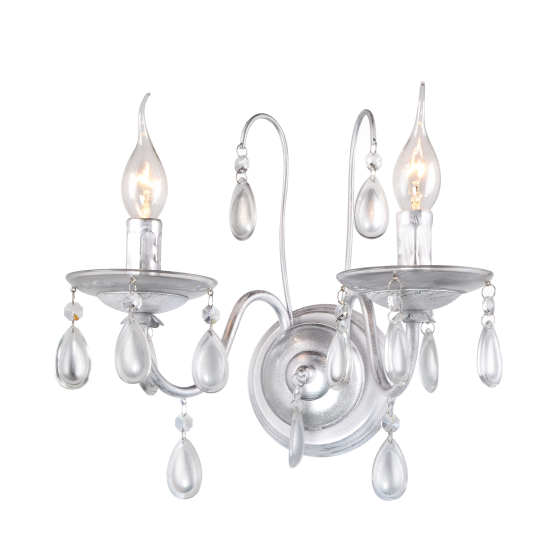 Купить оптом недорого Бра светильник Rivoli Argento 2013-402 настенный 2 x E14 40 Вт хрусталь классика