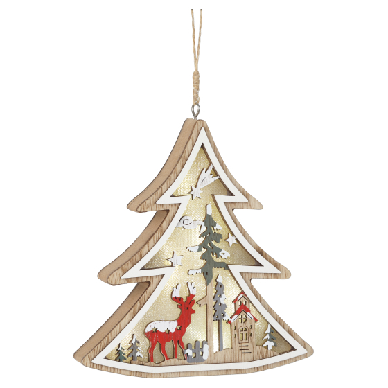 Купить оптом недорого Светильник ЭРА ENGDS-17 новогодний светодиодный Ёлочка подвесной 14 см 3*ААА