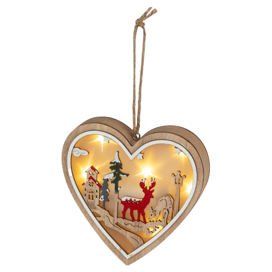 Купить оптом недорого Светильник ЭРА ENGDS-5L новогодний светодиодный Сердце подвесной 10 см 2*АА