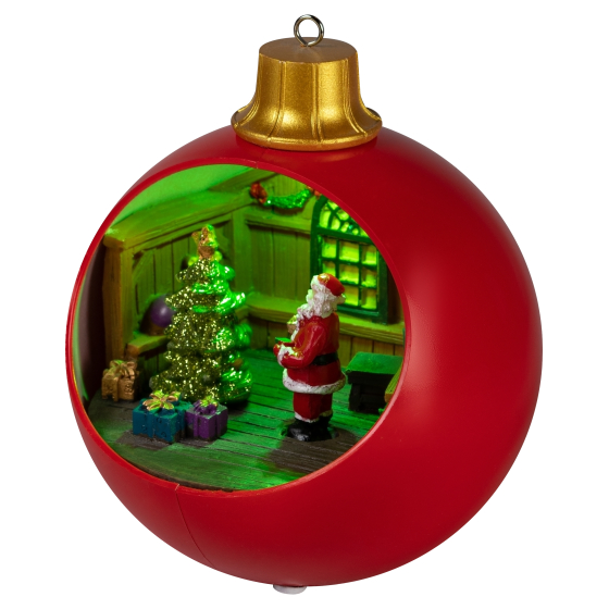 Купить оптом недорого Светодиодная новогодняя фигура ЭРА EFIS-S03 композиция Шар красный мультиколор 3*АА 15*15*17 см