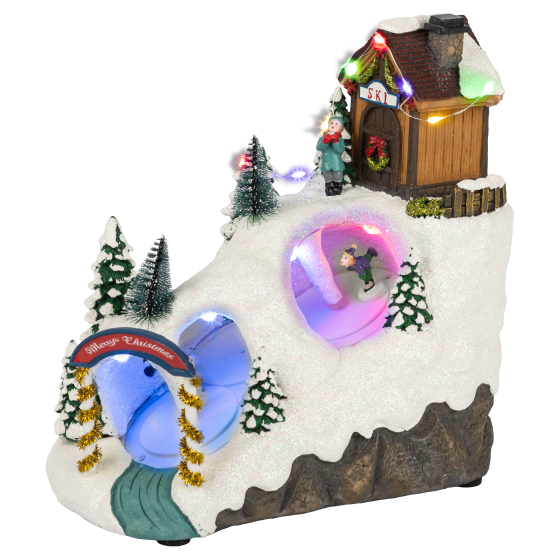 Купить оптом недорого Светодиодная новогодняя фигура ЭРА EFIS-S06 композиция Лыжня мультиколор 3*АА 22*14*22 см