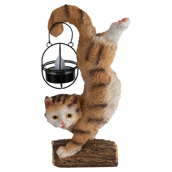 Купить оптом недорого Светильник уличный ЭРА ERASF22-01 на солнечных батареях садовый Кот Акробат 37 см