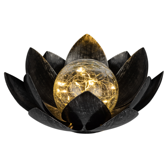 Купить оптом недорого Светильник уличный ЭРА ERASF22-52 на солнечной батарее садовый Лотос (2 в 1) стекло кракле 20LED