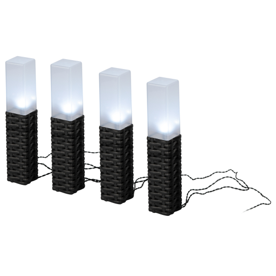 Купить оптом недорого Светильник уличный ЭРА ERASF23-14 Ротанг на солнечной батарее высота 41 см 4 шт 4 LED