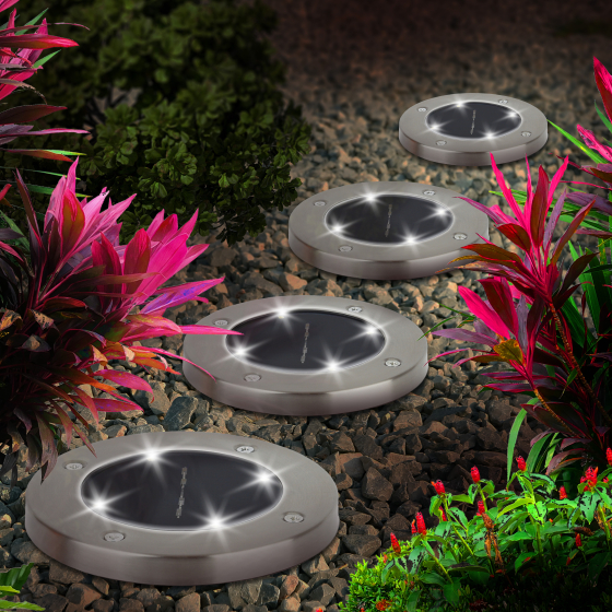 Купить оптом недорого Светильник уличный ЭРА ERAST040-08-M Набор 4 шт. на солнечной батарее