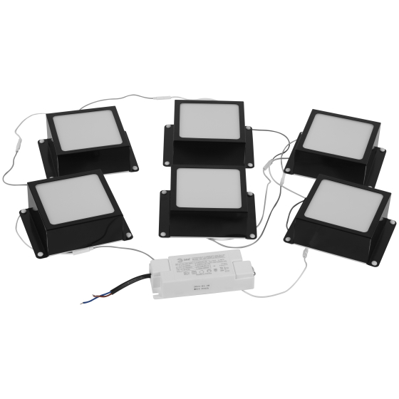 Купить оптом недорого Светильник светодиодный ЭРА SPO-646-3-4K-B6 36Вт 4000К 3420Лм грильято 100х100 домино черный комплект 6 кубиков драйвер