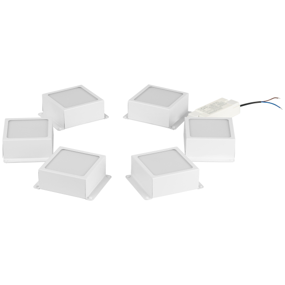 Купить оптом недорого Светильник светодиодный ЭРА SPO-646-3-4K-W6 36Вт 4000К 3420Лм грильято 100х100 домино белый комплект 6 кубиков и драйвер