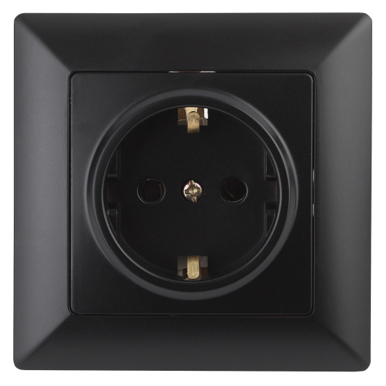 Купить оптом недорого Розетка Intro Solo 4-206-05 с заземлением 2P+E Schuko со шторками