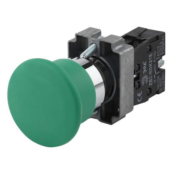 Купить оптом недорого Кнопка управления ЭРА BBG70-BC-K06E LAY5-BC31 Грибок зеленый 1з