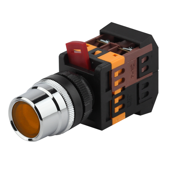 Купить оптом недорого Кнопка управления ЭРА BBT10-ABLF-K05E ABLF-22 желтый d22мм неон 240В 1з+1р