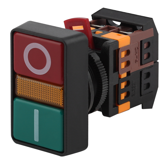 Купить оптом недорого Кнопка ЭРА BBD20-PPBB-K51E РPВВ-30N I-O d30мм неон 240В 1з+1р