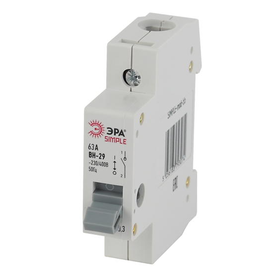 Купить оптом недорого Выключатель нагрузки ЭРА SIMPLE SIMPLE-mod-58 1P 63А ВН-29