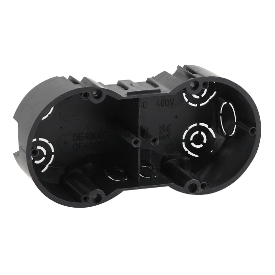 Купить оптом недорого Коробка установочная ЭРА KUT-2-70-45 черная 2х местная 141х70х45мм для твердых стен саморезы IP20