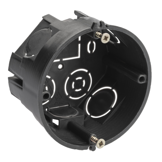 Купить оптом недорого Коробка установочная ЭРА KUT-68-40-black черная 68х40мм для твердых стен саморезы IP20