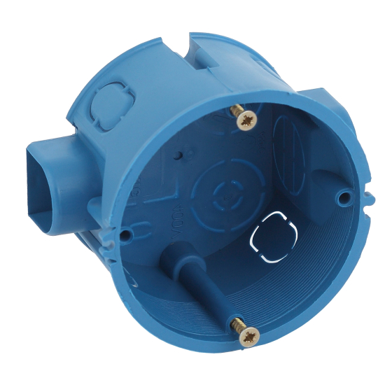 Купить оптом недорого Коробка установочная ЭРА KUTS-68-45-blue синяя 68х45мм для твердых стен саморезы стыковочные узлы IP20