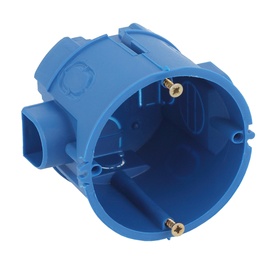 Купить оптом недорого Коробка установочная ЭРА KUTS-68-60-blue синяя 68х60мм для твердых стен саморезы стыковочные узлы IP20