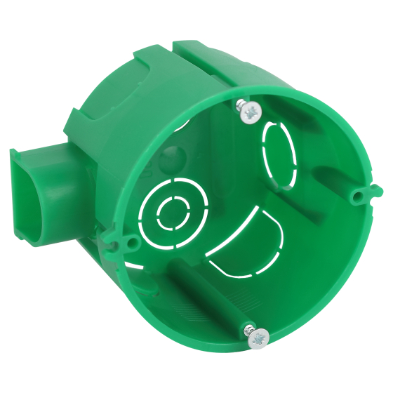 Купить оптом недорого Коробка установочная ЭРА KUTS1-68-45-green зеленая 68х45мм для твердых стен с саморезами