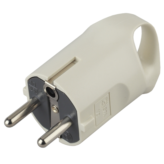 Купить оптом недорого Вилка ЭРА V3 c заземлением 16A с кольцом непрямой ввод белая