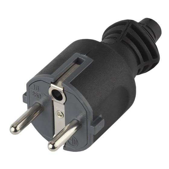 Купить оптом недорого Вилка ЭРА V4(B) c заземлением 16A прямой ввод черная