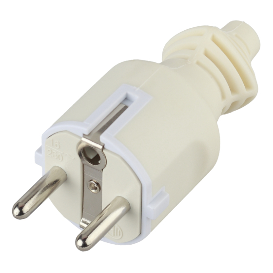 Купить оптом недорого Вилка ЭРА V4(W) c заземлением 16A прямой ввод белая