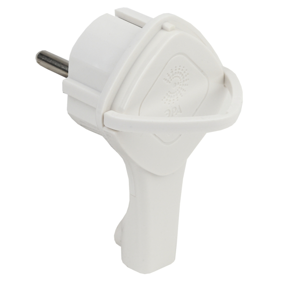 Купить оптом недорого Вилка ЭРА V5(U) ультра плоская c заземлением 16A с кольцом белая