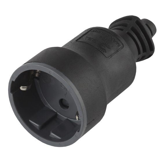 Купить оптом недорого Розетка ЭРА R4(B) кабельная c заземлением 16A прямой ввод черная