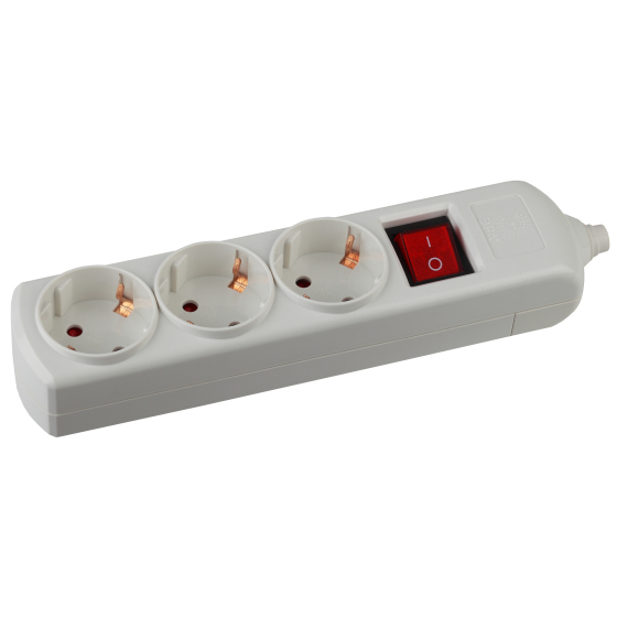 Купить оптом недорого Колодка ЭРА K-3es 3 розетки с зазeмлением с выключателем белая